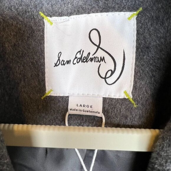 Sam Edelman Womens Size Large Double breasted Wool Blend Coat Charcoal Gray, NWT - Picture 5 of 7